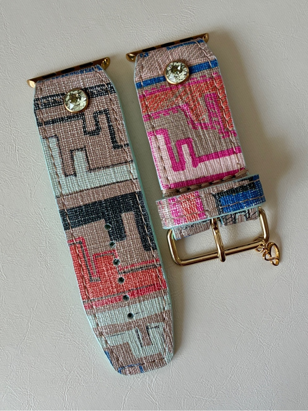 Authentic Upcycled Fendi Zucca Spalmati Tan Multicolor Apple Watch Band